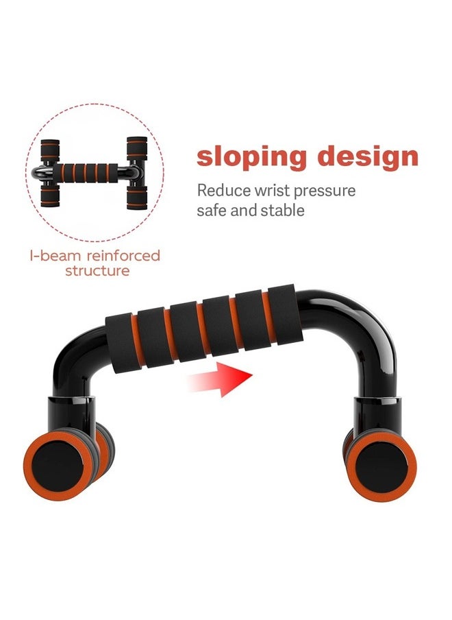 KUYING KUYING 2 professional non-slip push-up bar foam pads, push-up boards with cushioned foam grips, non-slip sturdy construction for men and women push-ups, floor trained push-up handles black/orange  - Image 4