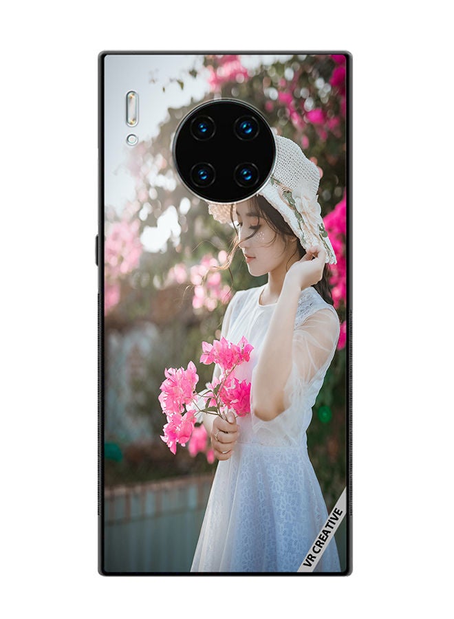 VR CREATIVE Protective Case Cover For Huawei Mate 30 Pro Girl With Pink Flower Design Multicolour - Image 1