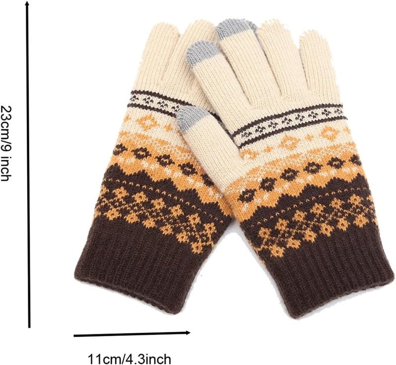 Creative winter men's and women's warm split finger gloves, new jacquard touch screen gloves - Image 3