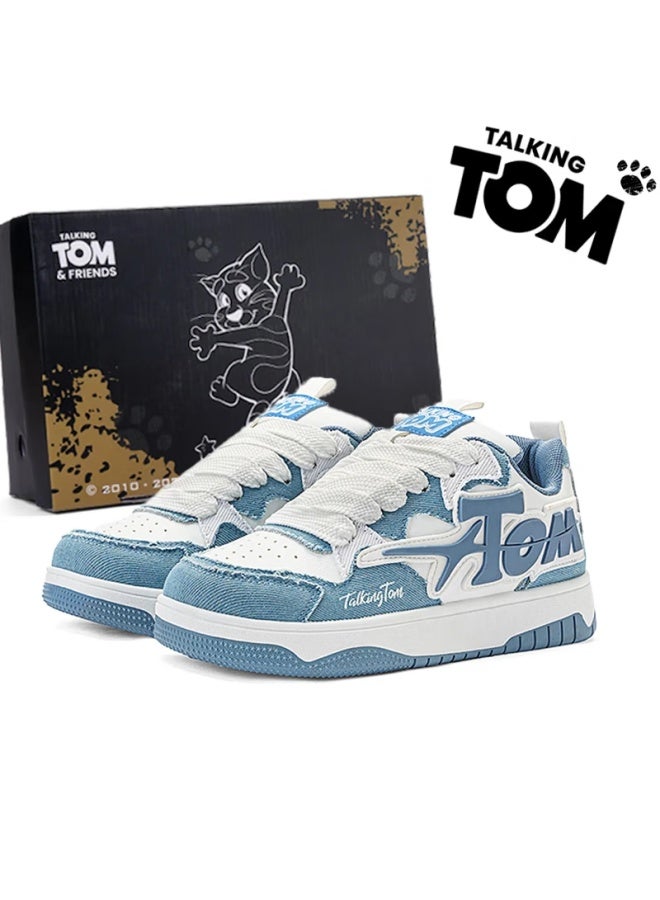 Talking Tom Couple Sneakers Spring Outdoor Sports Casual Flat Shoes For Men And Women, Lake Blue, Size 42 - Image 1