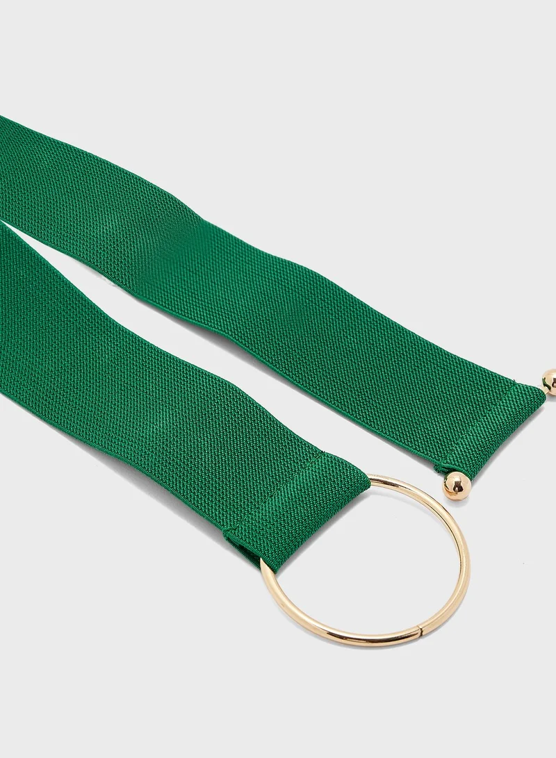ELLA Round Buckle Elastic Waist Belt