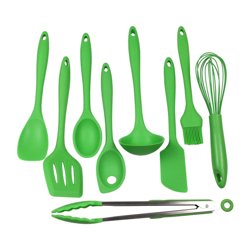 Chef Craft 9 Piece Green Premium Silicone Kitchen Tool Set 42084