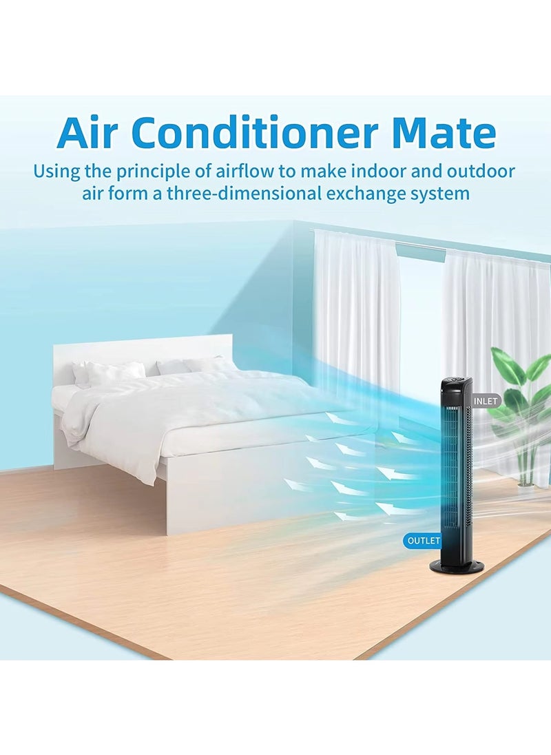 Vertical Air Conditioner and Cooler for Home and Office with 3 Wind Power Settings 45W ,Tower Fan With Remote Control, Touch Panel, 3 Speed Control, 3 Modes, 12 Hours Timer