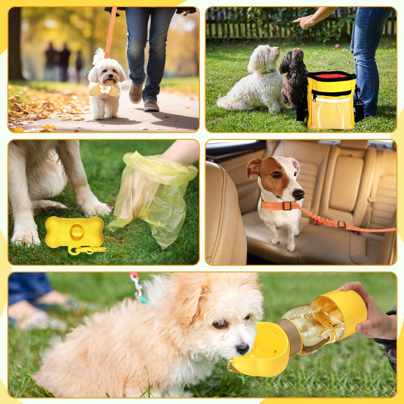 Abbylike 50 Pcs Puppy Supplies Starter Kit for Small Dogs Puppy Essentials Includes Leash, Bowls, Teeth Brushes, Water Bottle, and More Accessories for Dogs Pet Day Welcome Gift(Yellow) - Image 4