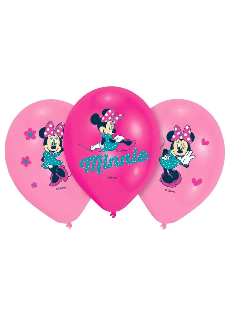 بالونات ميني ماوس لاتكس وردية اللون، 28 سم، عبوة من 6 قطع