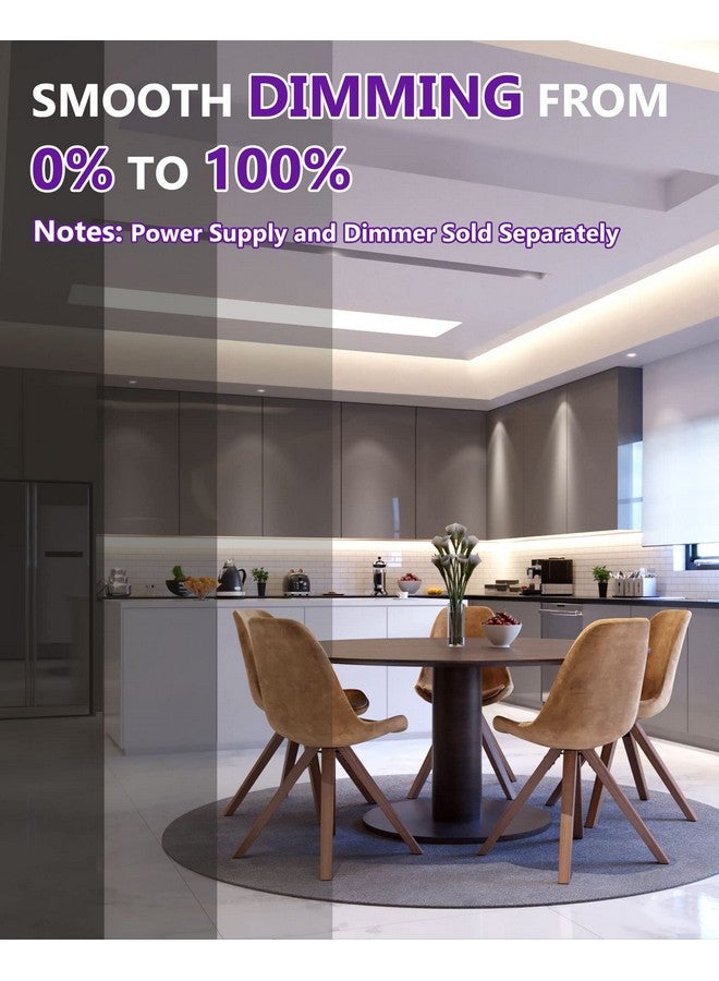 HitLights HitLights COB LED Strip Lights Neutral White 4000K,16.4ft Premium High Density 24V Tape Light, 2560LEDs, 350+ LM/FT, CRI 90+, IP30, Lighting for Kitchen, Cabinets, UL Listed(Power Source Not Included)  - Image 5