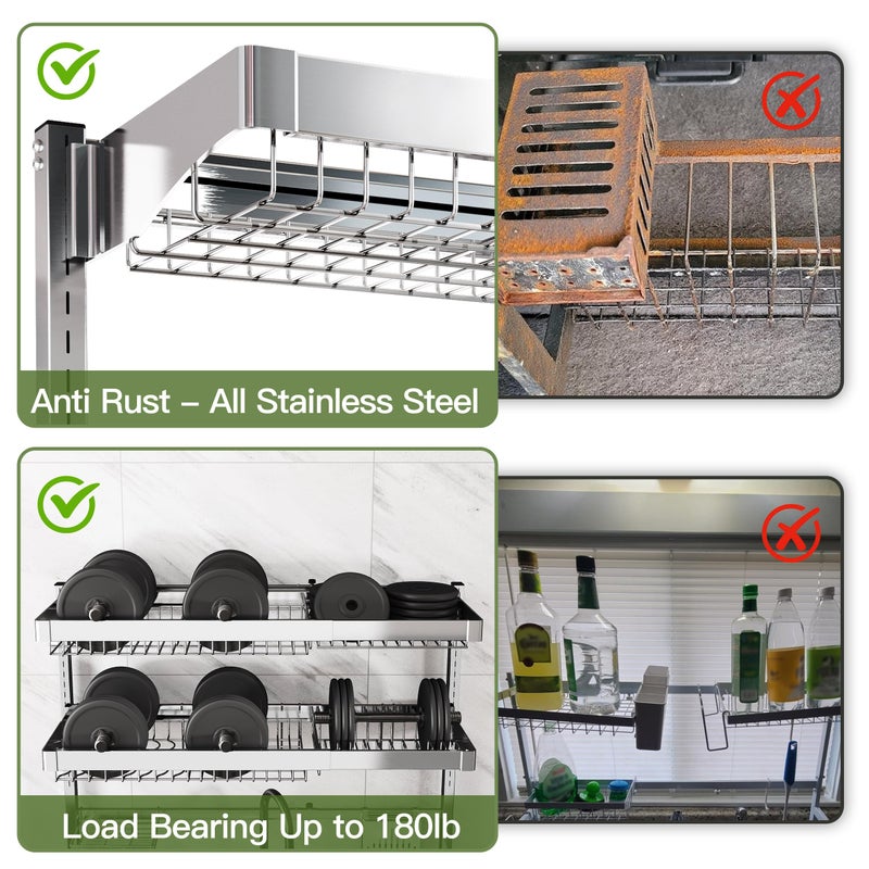 BOOSINY 3 Tier Extra Large Stainless Steel Expandable Over The Sink Dish Drainer Drying Rack, Rust Proof Metal, Space Saving, Modern Silver Big Capacity Extendable Plate Strainers Above Kitchen Counter - Image 2