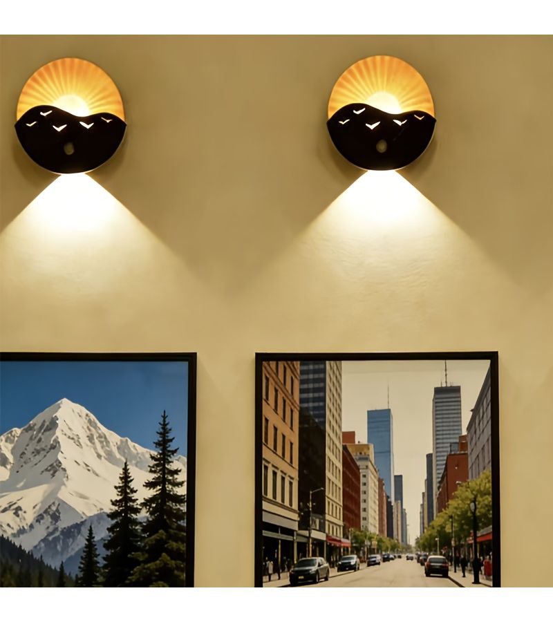 Sunrise Sea Wall Light Remote Control Trichromatic Night Light For Bedroom Stairs - Image 2