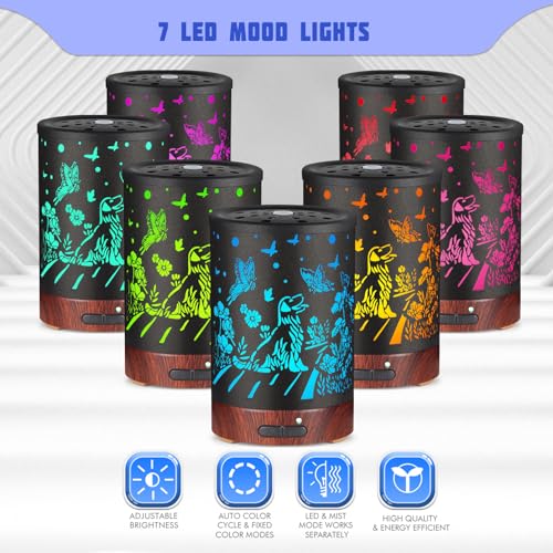 kobodon Essential Oils DiffuserAromatherapy DiffuserBirthday Gifts for Women Mom GrandmaMetal Cool Mist Humidifier with 7 Colors Lights Waterless Auto Off Air Diffusers Dogs - Image 3