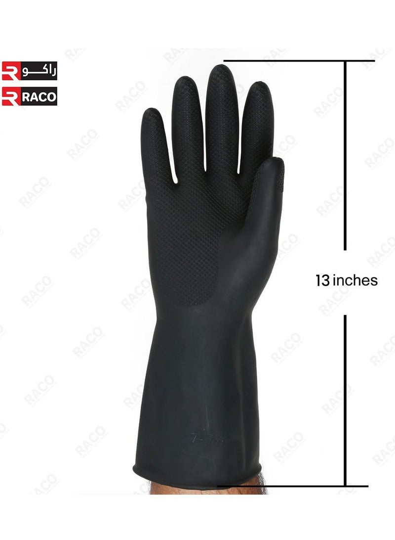 RACO Natural Latex Premium Rubber Glove Multipurpose black  - Image 2