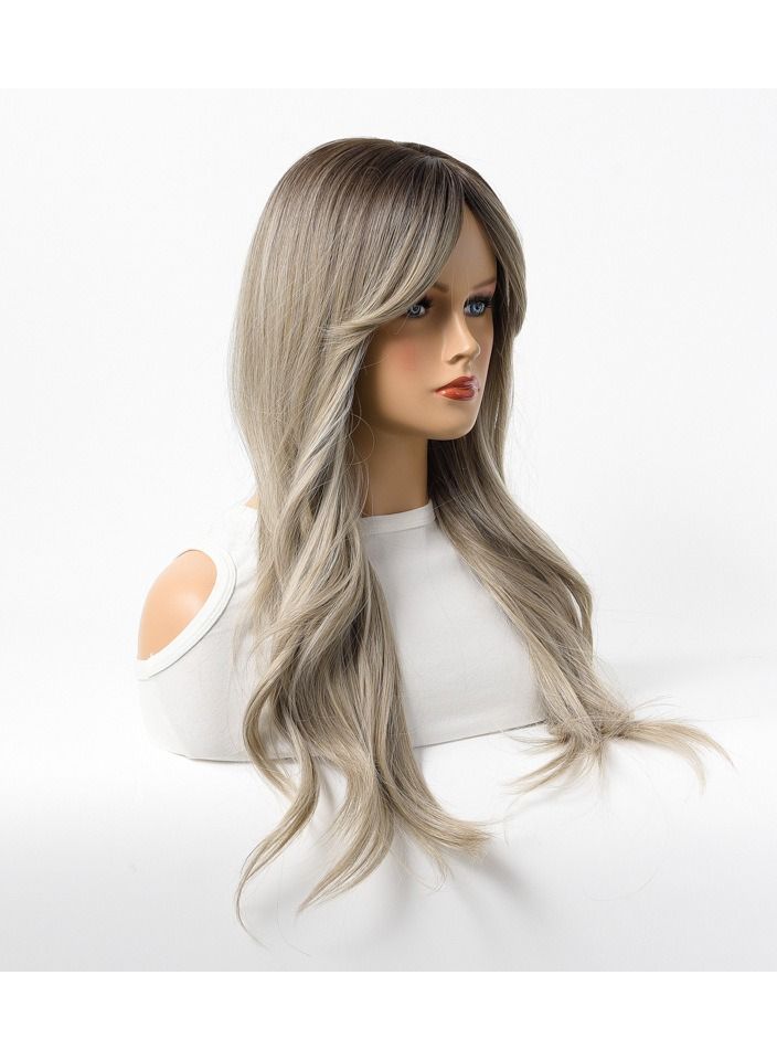 إستيل شعر مستعار نسائي طويل مجعد شعر مموج كبير متوسط ​​طويل غطاء رأس كامل رمادي - Image 3