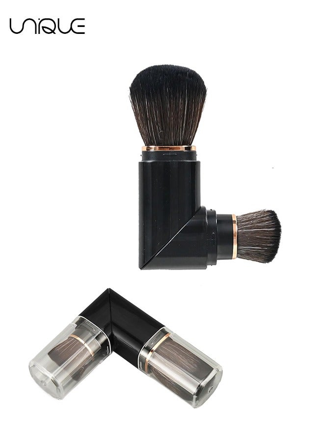 Unique Double Ended Makeup Brush, Retractable Kabuki Makeup Brushes, Travel Foundation Powder Blush Brush, Dual Concealer Makeup Brush With Cap for Blush, Bronzer, Buffing, Flawless Powder Cosmetics - Image 1