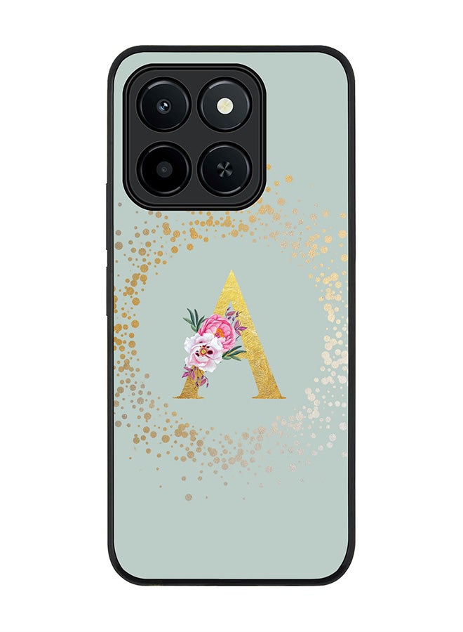 Stylizedd For Honor X6c Case,Slim fit Camera Protection, Shockproof Thin Phone cover  - Custom Monogram Floral - A  (Light Grey )