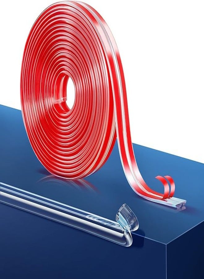 Drofail شريط حماية حواف الطاولة للأطفال، واقيات زوايا الطاولة الشفافة ذاتية اللصق لسلامة الأطفال، مناسبة للطاولات والخزائن والأدراج، عبوة من قطعة واحدة (1) - Image 1