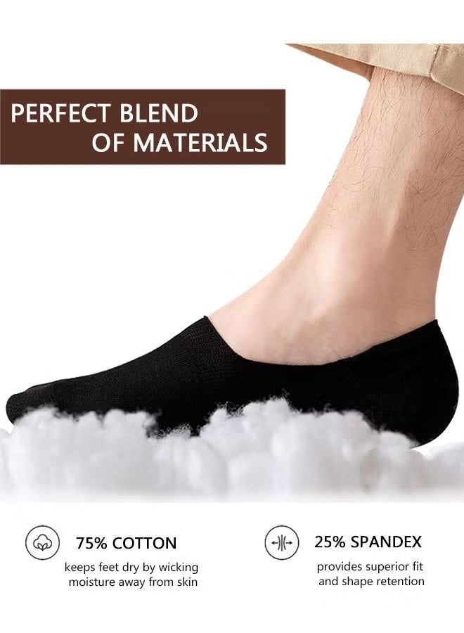 Tanyaz No Show Socks Men Cotton Low Cut Ankle Short Socks with Non Slip Grip Liner for Athletic Running Invisible Liner Socks - Image 3