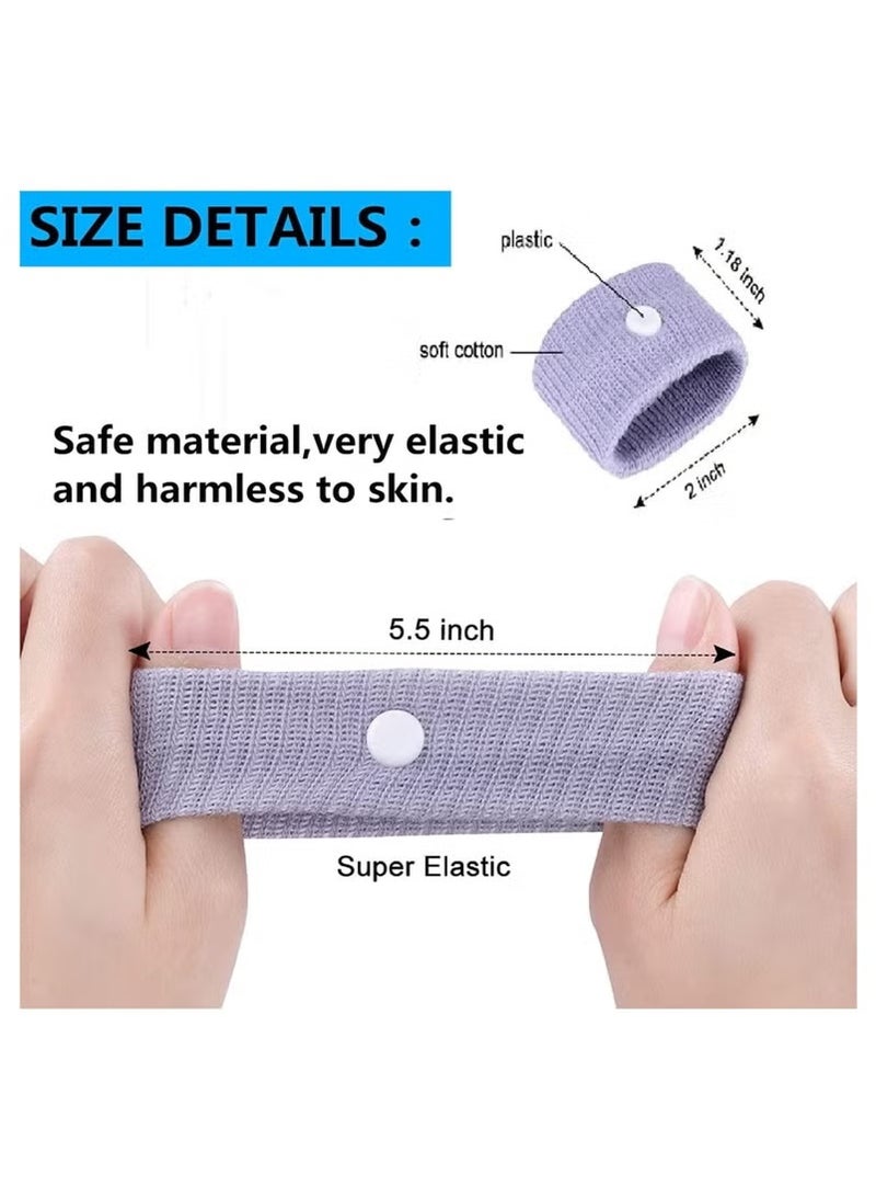 3 Pairs Motion Sickness Nausea Relief Wristbands Travel Acupressure rings for Car airliner Sea Sickness Adult Children Black Grey Blue - Image 2