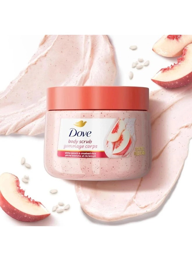 Dove body Scrub Gommage Corps white peach & crushed rice 425g - Image 2