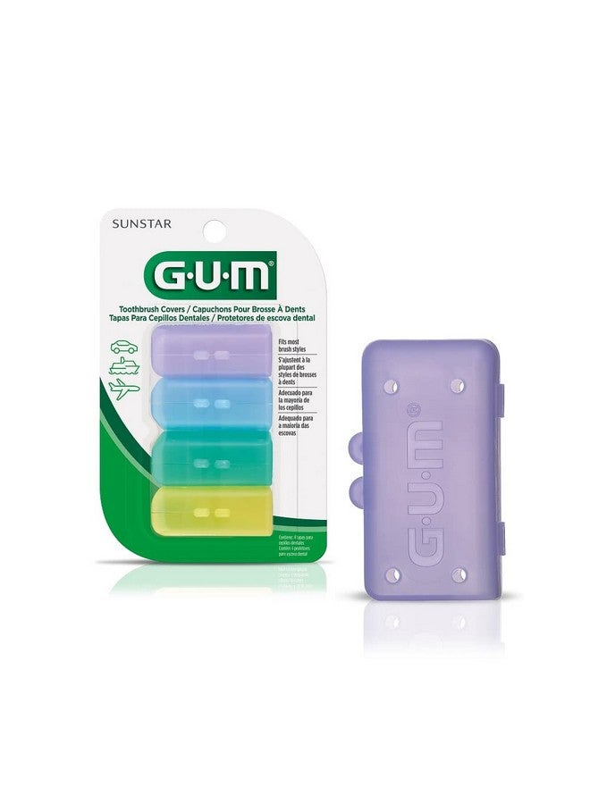 جم أغطية فرشاة الأسنان GUM-152RF للسفر أو المنزل أو التخييم، 4 أغطية - Image 1