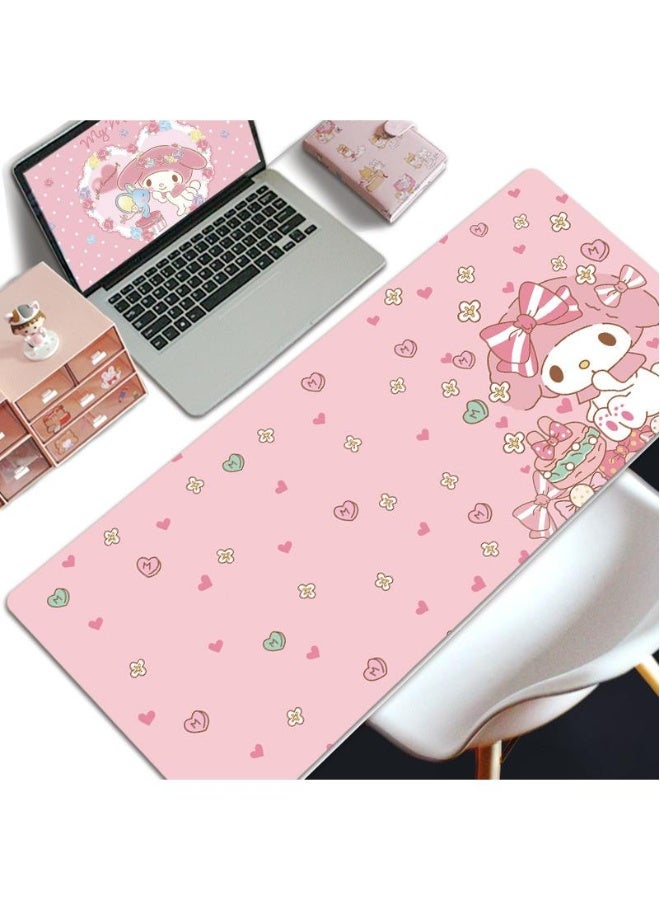 My Melody Girls Gift Gaming Mouse Pad Extended Large Mat Desk Pad Stitched Edges Mousepad Long Mouse Pad And Non-Slip Rubber Base Mice Pad 800X300X4mm - Image 1
