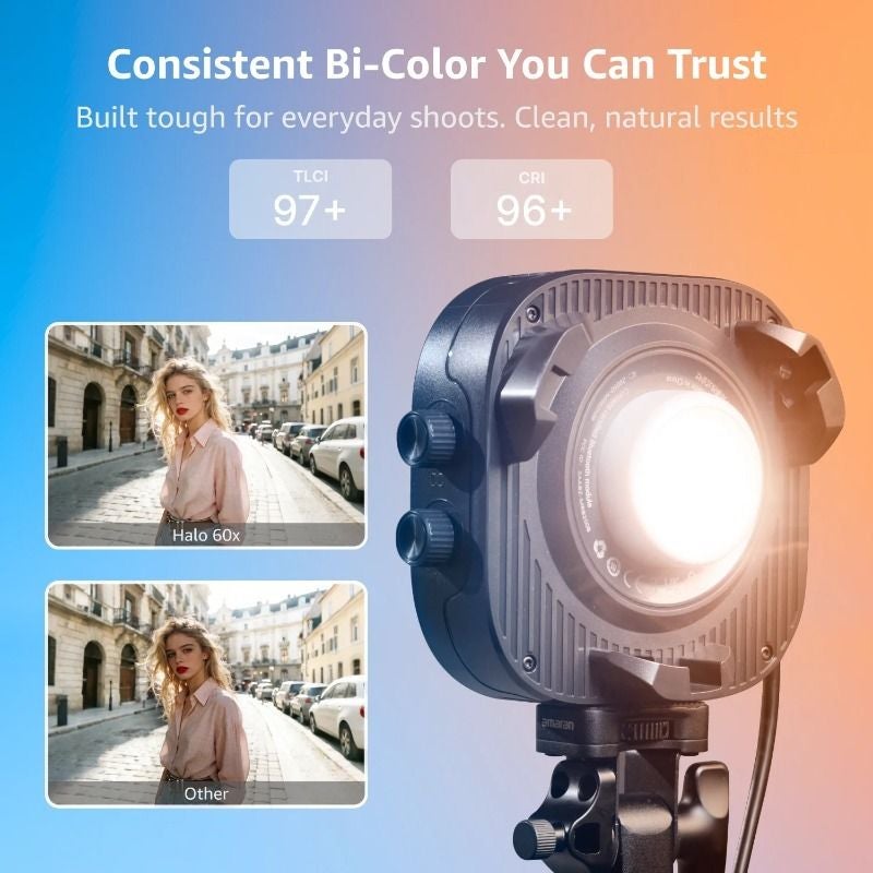 Aputure Amaran Halo 100x Bi-Color Point-Source LED Light 100w COB 2700k-6500k CRI 96+ Tlci 97+ Usb-c PD DMX NFC - Image 5