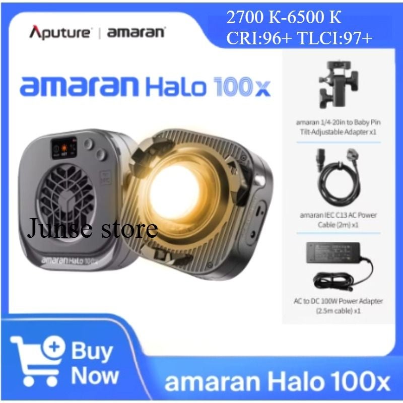 Aputure Amaran Halo 100x Bi-Color Point-Source LED Light 100w COB 2700k-6500k CRI 96+ Tlci 97+ Usb-c PD DMX NFC - Image 1