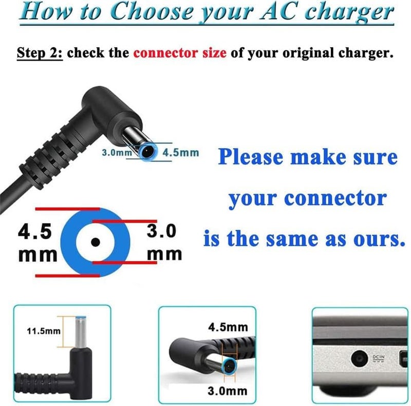 Wefly 65W Laptop Charger Compatible with HP EliteBook 840 850 845 830 820 G9 G8 G7 G6 G5 G4 G3; ProBook 645 650 450 430 440 455 745 735 Laptop AC Adapter Power Cord 19.5V - Image 4