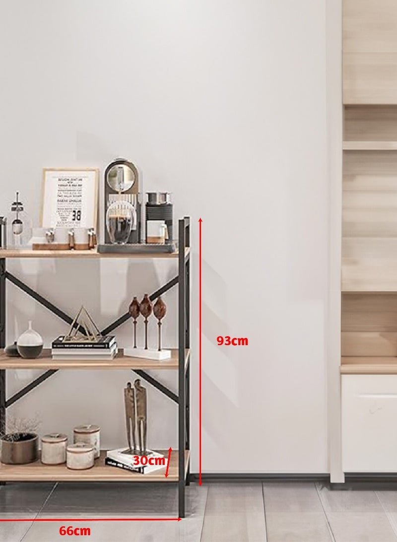 AGD Entrance Console Table, Coffee Corner Table, Side Table, Bookcase Consisting of 3 Wooden Shelves that Meets all your Needs - brown/black - Image 5