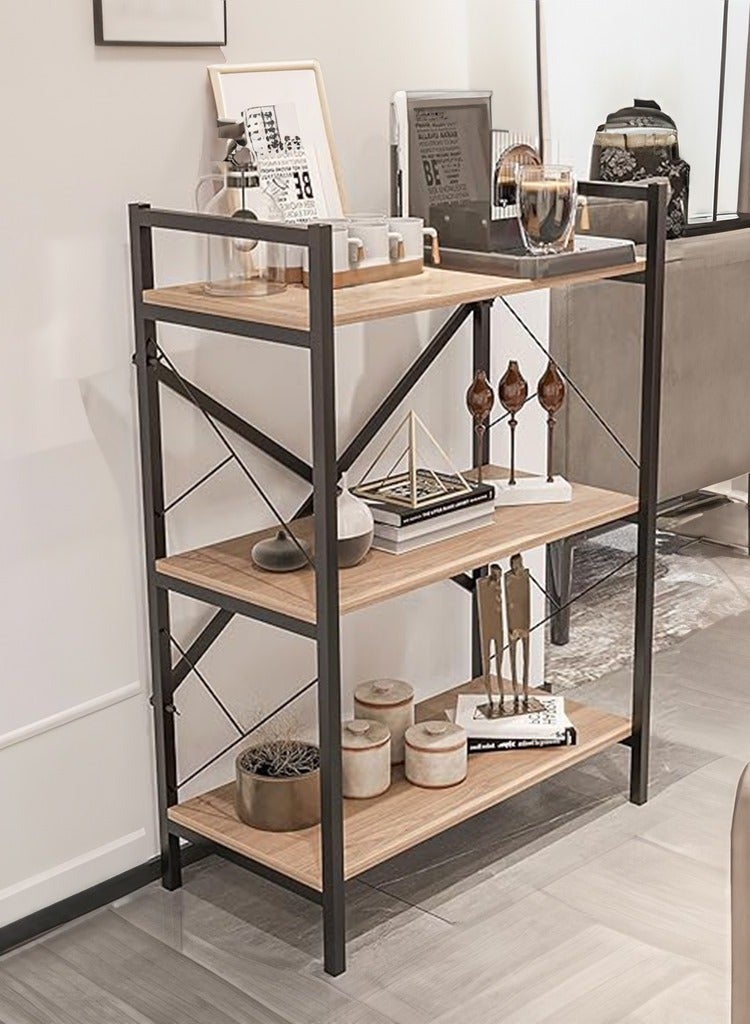 AGD Entrance Console Table, Coffee Corner Table, Side Table, Bookcase Consisting of 3 Wooden Shelves that Meets all your Needs - brown/black - Image 1