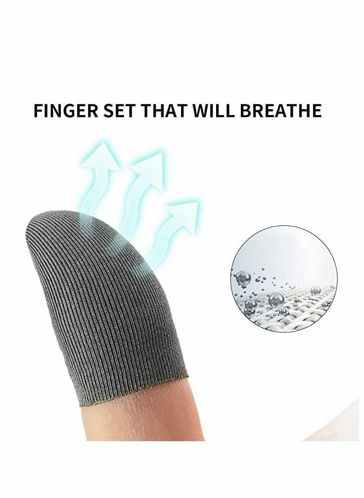 Excefore - Finger Sleeves for Gaming, 12Pcs Highly Sensitive Anti-Sweat Breathable Finger Covers, with 2Pcs Mobile L1R1 Game Triggers for Phone Games, Six-finger Linkage, Shooter Sensitive Controller Joysticks - Image 1