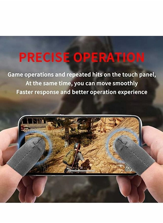 Excefore - Finger Sleeves for Gaming, 12Pcs Highly Sensitive Anti-Sweat Breathable Finger Covers, with 2Pcs Mobile L1R1 Game Triggers for Phone Games, Six-finger Linkage, Shooter Sensitive Controller Joysticks - Image 1