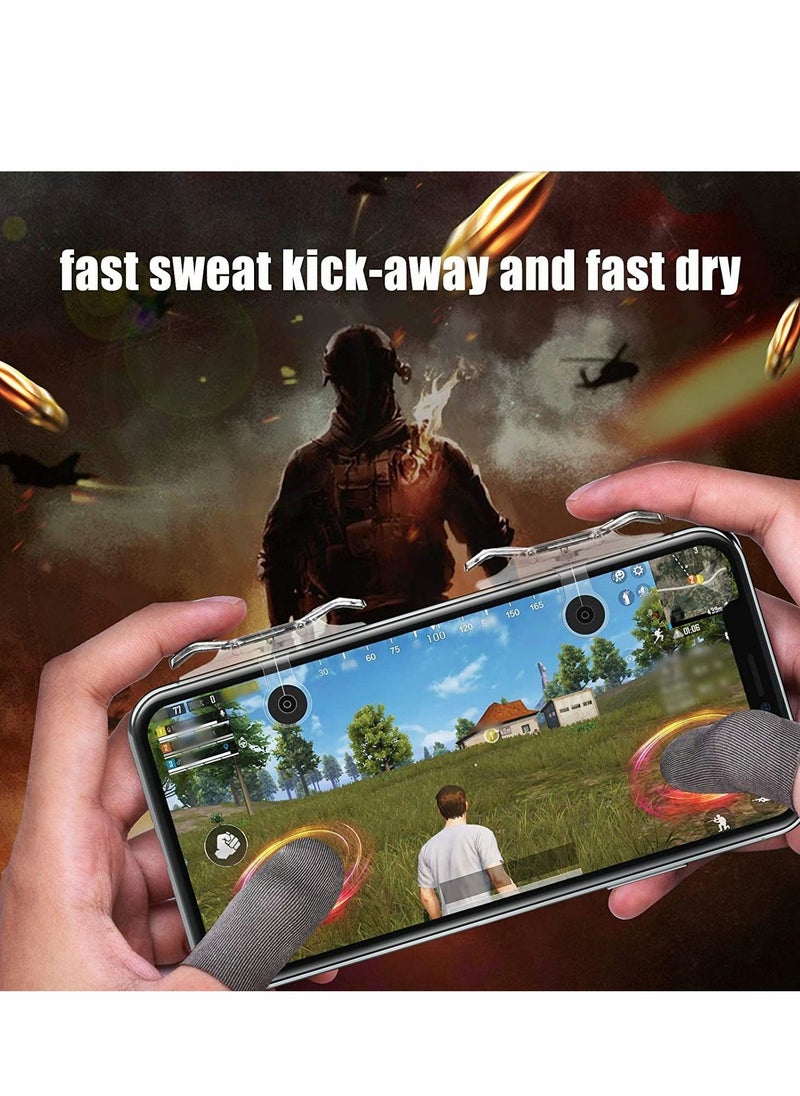 Excefore - Finger Sleeves for Gaming, 12Pcs Highly Sensitive Anti-Sweat Breathable Finger Covers, with 2Pcs Mobile L1R1 Game Triggers for Phone Games, Six-finger Linkage, Shooter Sensitive Controller Joysticks - Image 1