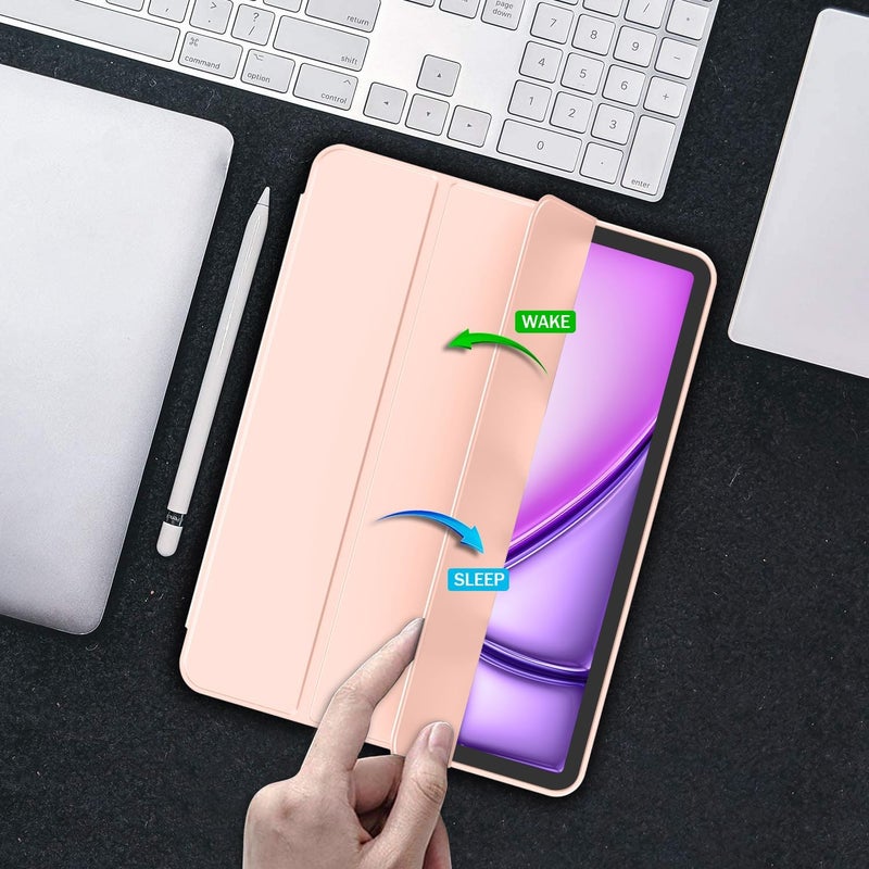 iMieet iPad Air 11 Inch Case M3(2025) / M2 (2024), iPad Air 5th/4th Generation Case 2022/2020 10.9 Inch with Pencil Holder,Trifold Stand Smart Case with Soft TPU Back(Bisque) - Image 5