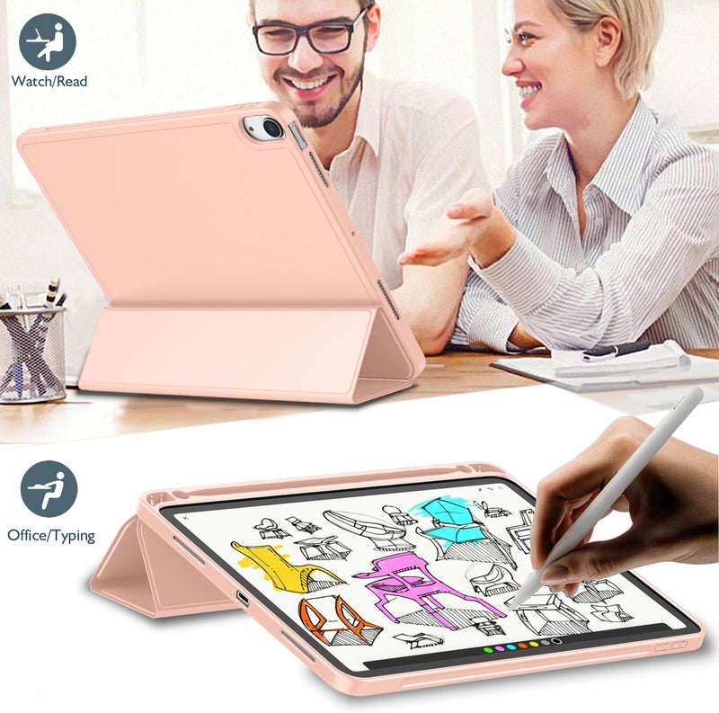 iMieet iPad Air 11 Inch Case M3(2025) / M2 (2024), iPad Air 5th/4th Generation Case 2022/2020 10.9 Inch with Pencil Holder,Trifold Stand Smart Case with Soft TPU Back(Bisque) - Image 4