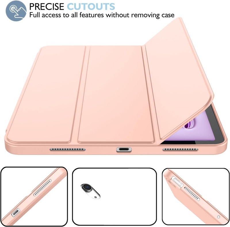 iMieet iPad Air 11 Inch Case M3(2025) / M2 (2024), iPad Air 5th/4th Generation Case 2022/2020 10.9 Inch with Pencil Holder,Trifold Stand Smart Case with Soft TPU Back(Bisque) - Image 3