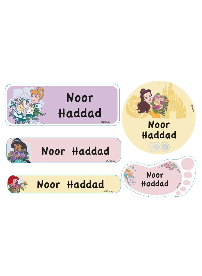 Essmak Disney Personalized Waterproof Name Labels for Kids – Set of 74 Custom Stickers for School Supplies, Lunch Boxes, Clothes and Toys  - Image 1