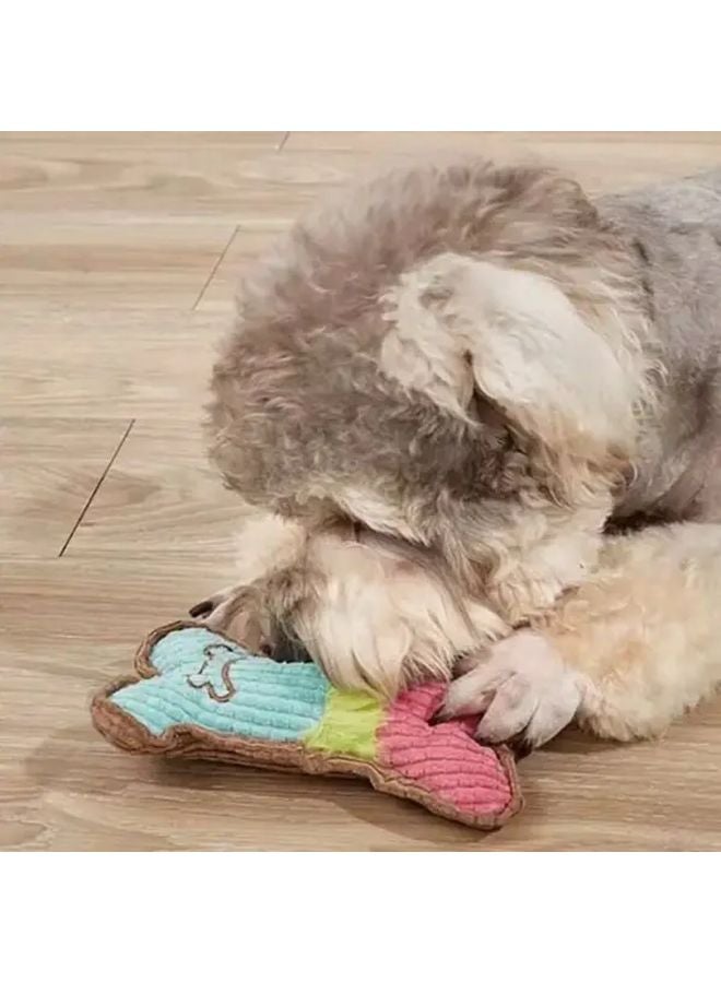 عظم صديق للحيوانات الأليفة من البوش الدائم مع صفارة، لعبة مضغ للكلاب والقطط مقاومة للعض، تفاعلية لمرحلة التسنين للجراء، أزرق ووردي - Image 4