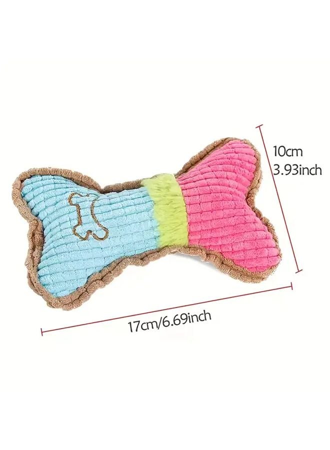 عظم صديق للحيوانات الأليفة من البوش الدائم مع صفارة، لعبة مضغ للكلاب والقطط مقاومة للعض، تفاعلية لمرحلة التسنين للجراء، أزرق ووردي - Image 5