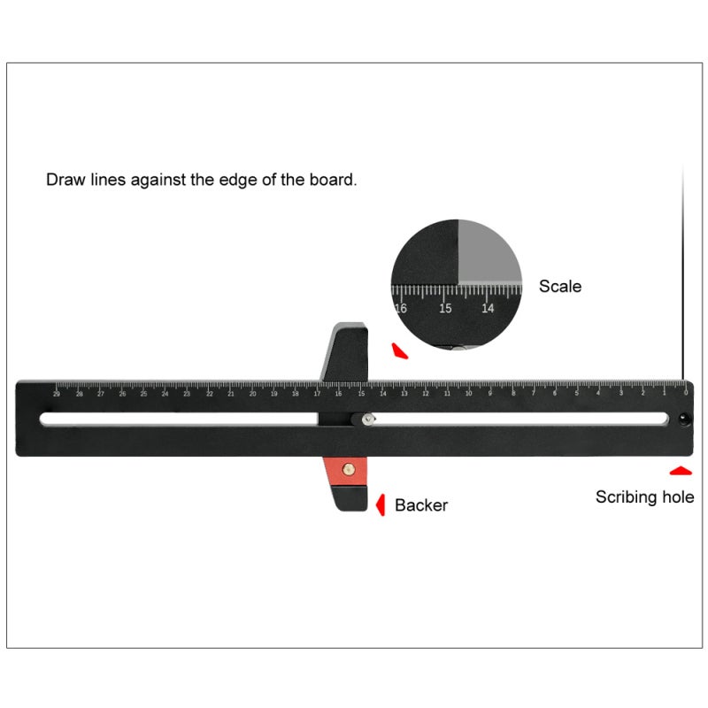 Circular Drawing Ruler Aluminum Alloy Construction - Multi-Functional Carpenter Measurement Tool for Woodworking Projects With 12mm to 290mm Circle Range & Clear Metric Scale - Image 4