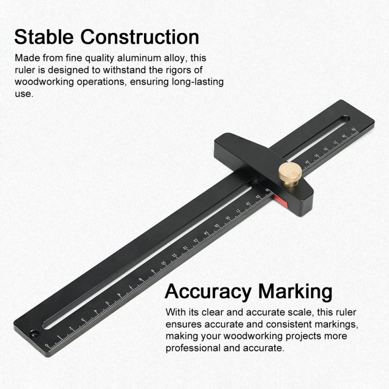 Circular Drawing Ruler Aluminum Alloy Construction - Multi-Functional Carpenter Measurement Tool for Woodworking Projects With 12mm to 290mm Circle Range & Clear Metric Scale - Image 3