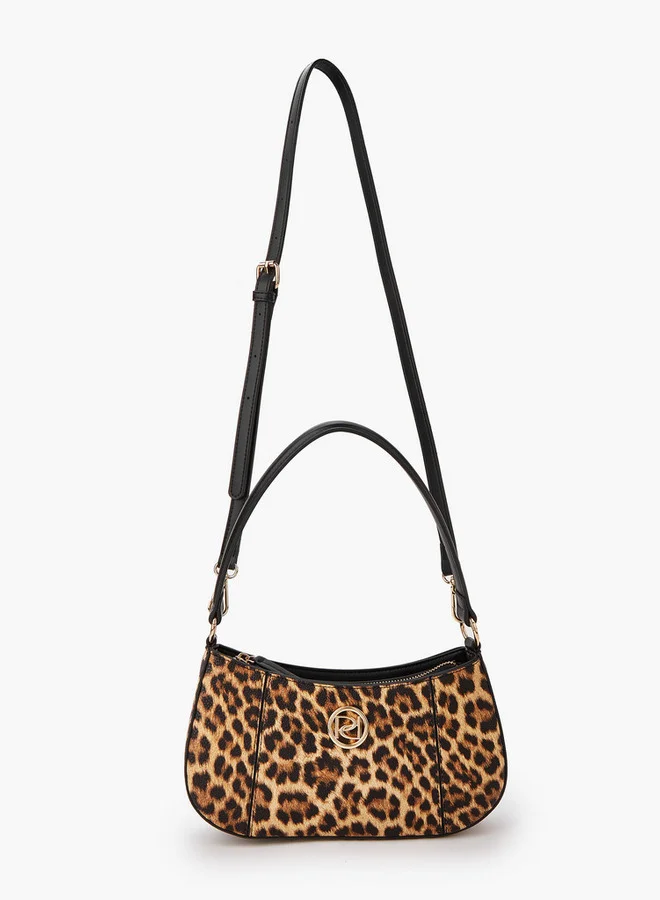 Paprika Solid Shoulder Bag with Detachable Strap and Zip Closure