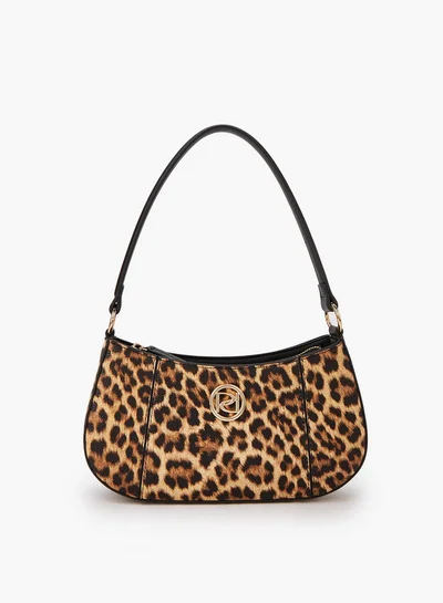 Paprika Solid Shoulder Bag with Detachable Strap and Zip Closure