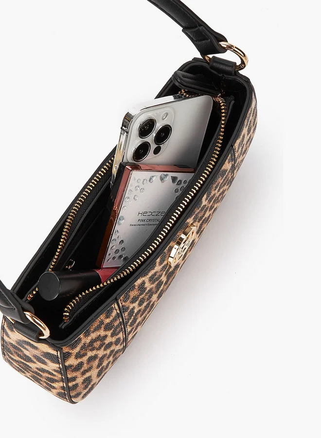 Paprika Solid Shoulder Bag with Detachable Strap and Zip Closure