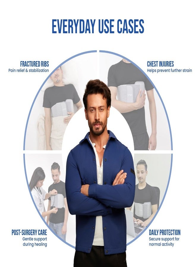 Leeford Ortho Rib, Compression Belt for Men and Women | Chest Support and Binder for Rib Fracture, Injury & Pain Relief Size - S - Image 4