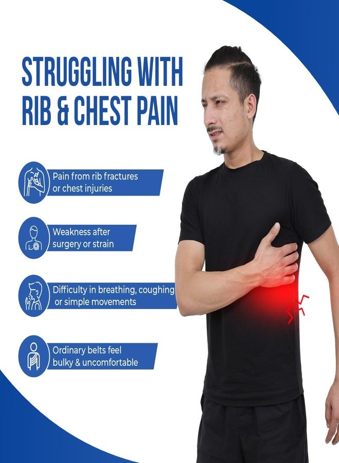 Leeford Ortho Rib, Compression Belt for Men and Women | Chest Support and Binder for Rib Fracture, Injury & Pain Relief Size - S - Image 2