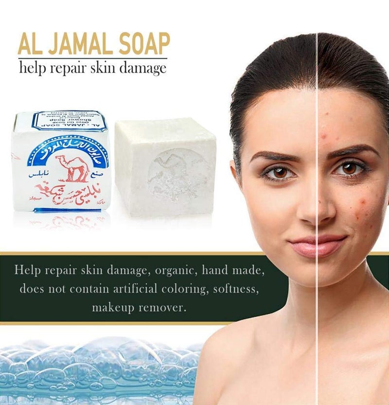 Al-Jamal Palestinian -Original Soap Bars Virgin Olive Oil Organic Natural Traditional Holy Land Handmade~ Nablus (Count 2)