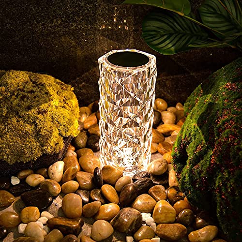 XERGY Crystal Table Lamp,3 Color Changing Rose Diamond Night Light,Led Usb Nightstand Lamp With Touch Control For Living Room Bedroom,Party Dinner Decorative Rakshabandhan Gift For Sister,White - Image 1