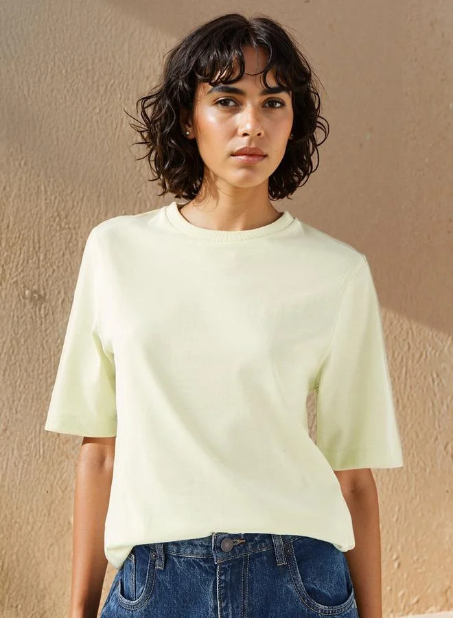 سبلاش فيڤ تي شيرت بياقة دائرية بقصة مريحة