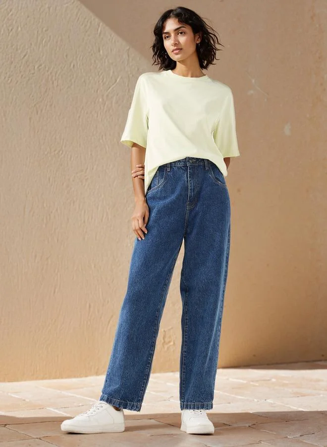 سبلاش فيڤ تي شيرت بياقة دائرية بقصة مريحة