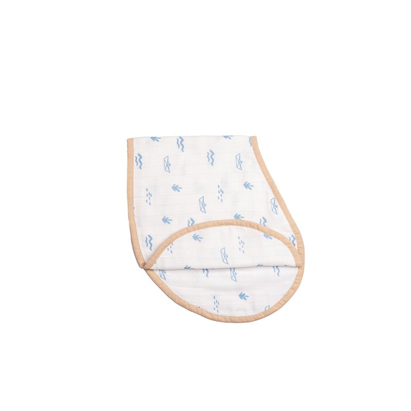 Masilo 100% Organic Muslin Burp Cloth & Swaddle Gift Set for Newborn Boys & Girls/Baby & Infant Essentials/Soft & Comfortable Combo Pack/ (1 x Burp Cloth & Swaddle) - Boat - Image 4