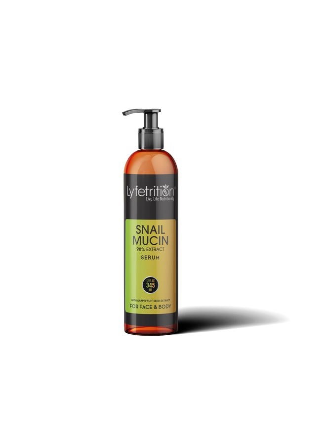 Lyfetrition Snail Mucin 98% Power Repairing Serum with Hyaluronic Acid & Aloe Vera, Skin Repair Serum, Moisturizing Serum Essence for Soothing, Reducing Fine Lines Deep Nourishing (12 Fl Oz) - Image 1
